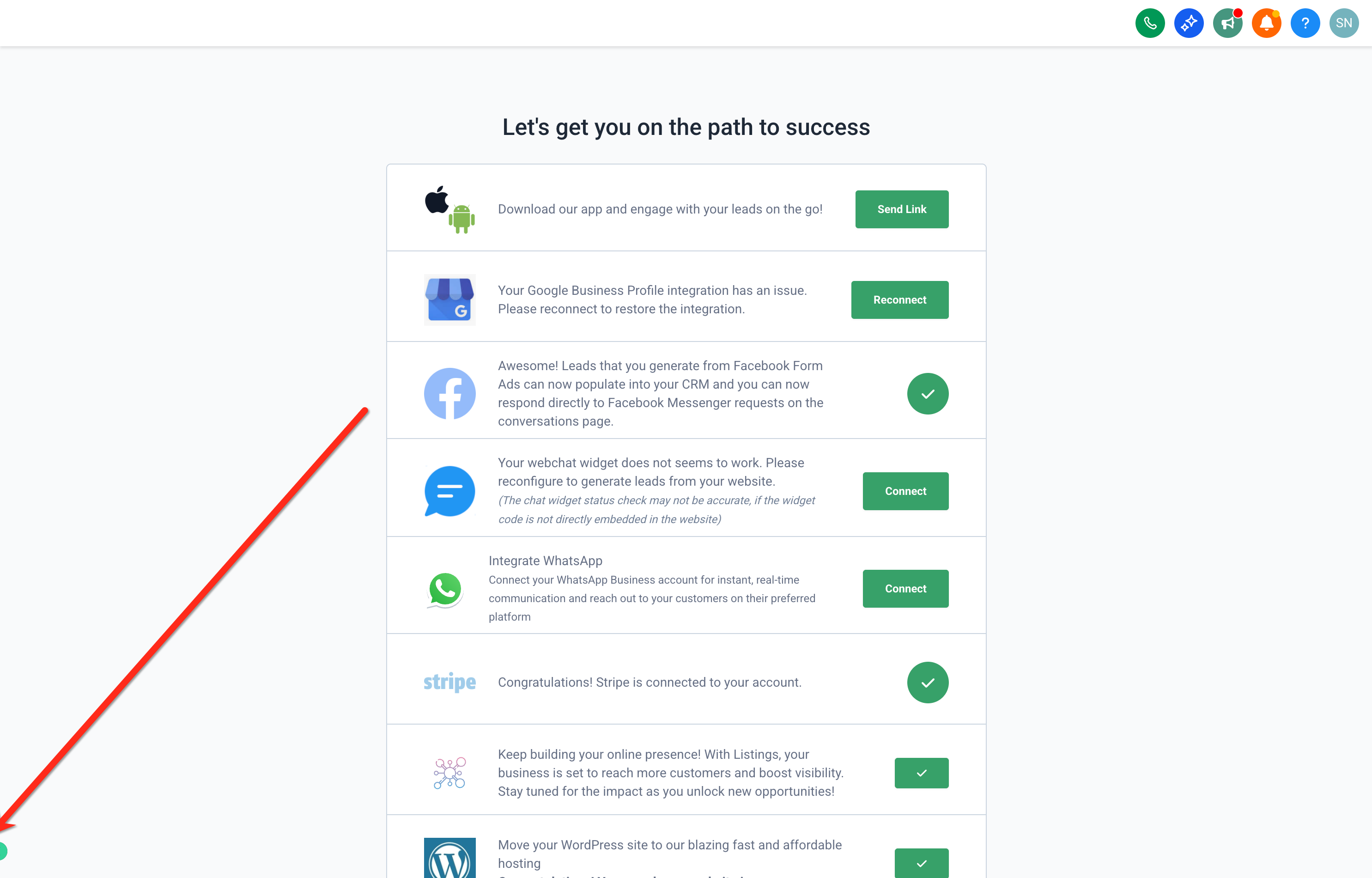 WooCommerce integration connect button in Captivation Hub Settings