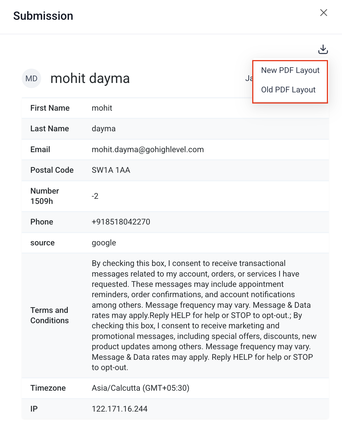 Option to attach submission as PDF in form notification settings