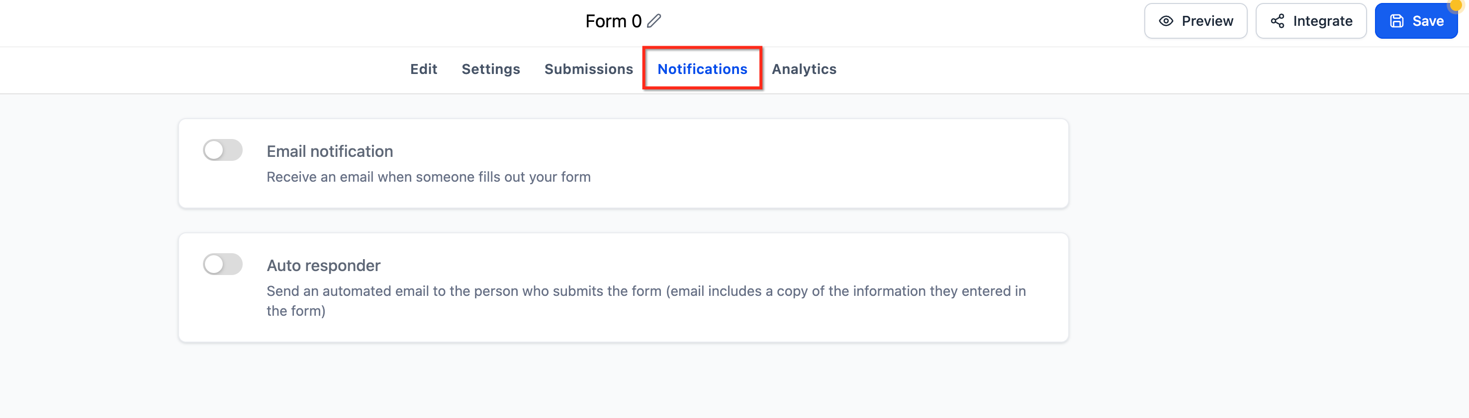 Auto Responder settings in the Captivation Hub form builder